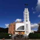 Kościół Poniatowa Parafia Ducha Świętego w Poniatowej wieża dzwonnica