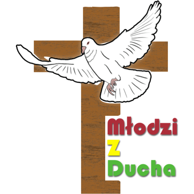 Wspólnota Młodzieżowa ŚDM Młodzi z Ducha parafia Poniatowa logo transparent