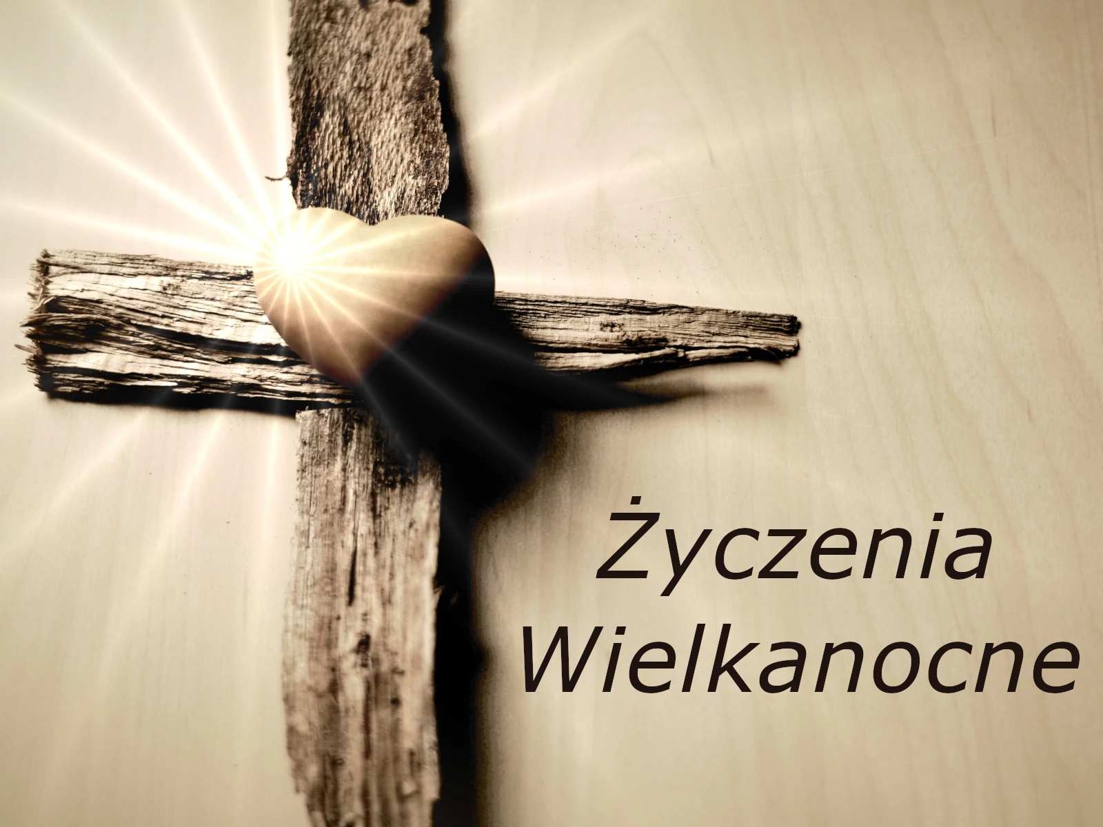 Świąteczne Życzenia Wielkanocne 2023 Parafia Poniatowa krzyż serce Wielkanoc