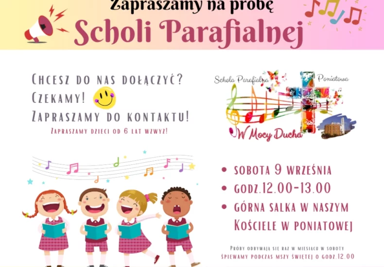 Schola Parafialna wraca do śpiewania po wakacyjnym odpoczynku grafika Parafia Poniatowa