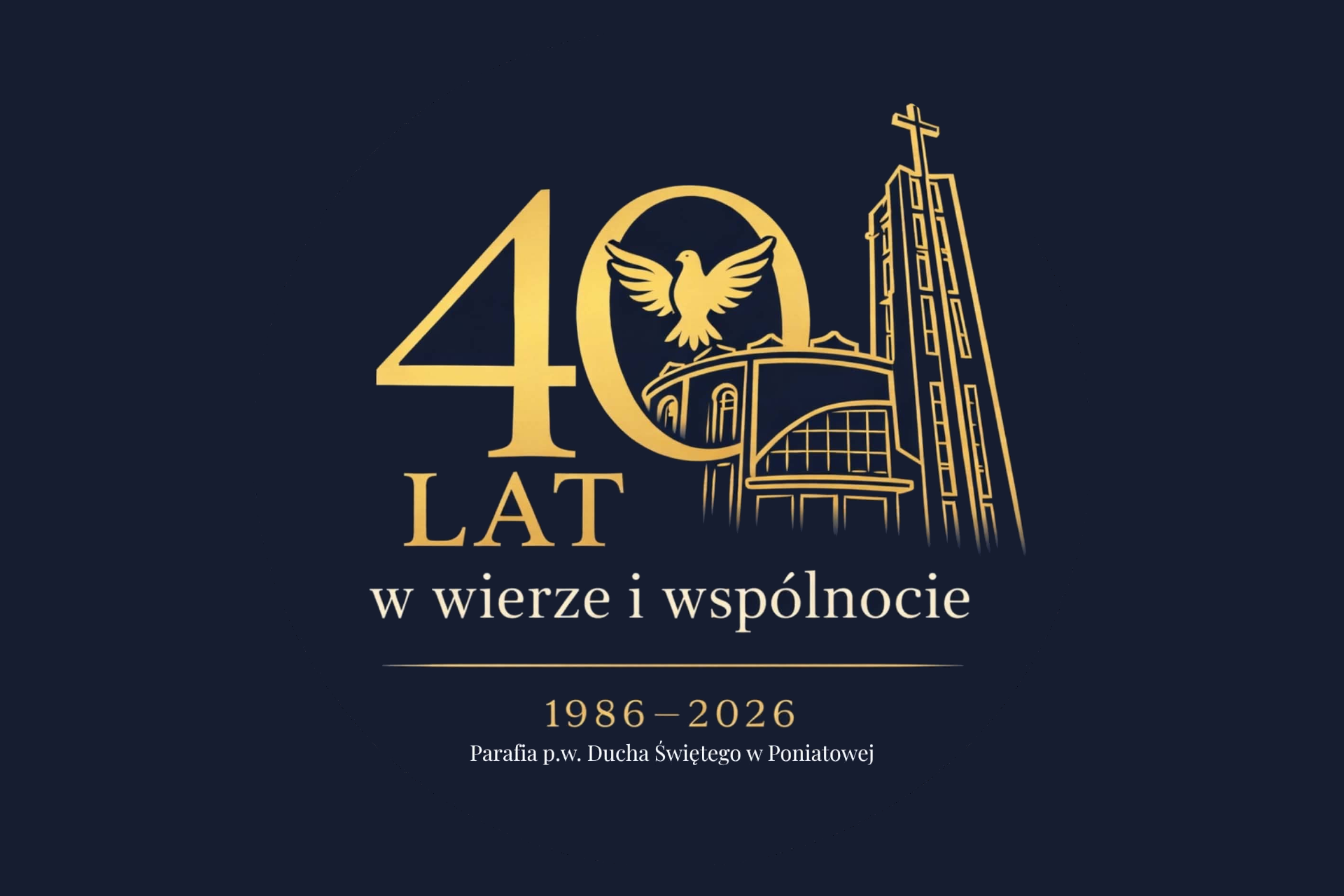 Logo na Piknik Parafialny z okazji 40-lecia Parafii Ducha Świętego w Poniatowej grafika